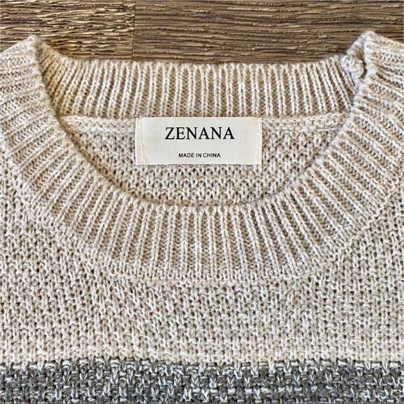 Willow Sweater- Gray Stripe-Balloon Sleeve XL - Picture 6 of 10